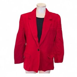 Vintage Michelle Stuart Red Wool Blazer